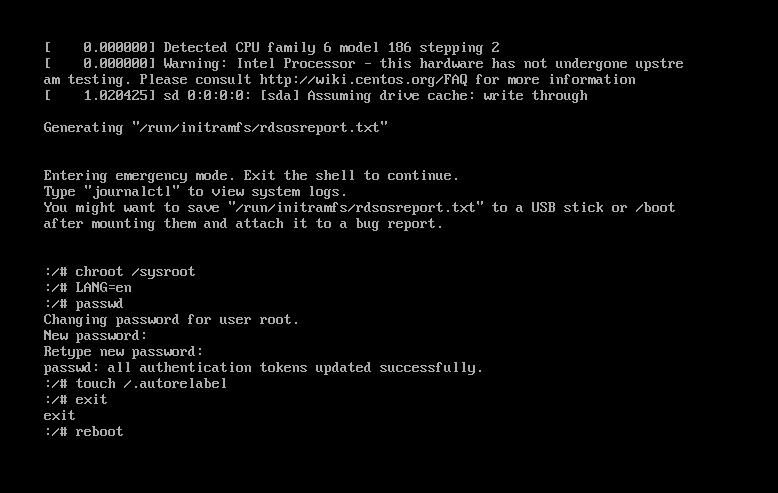 Linux忘记root密码修复
