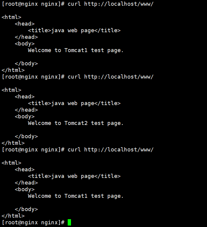 Linux安装Nginx反向代理,负载均衡Tomcat(轮询)+shell脚本安装(底部)
