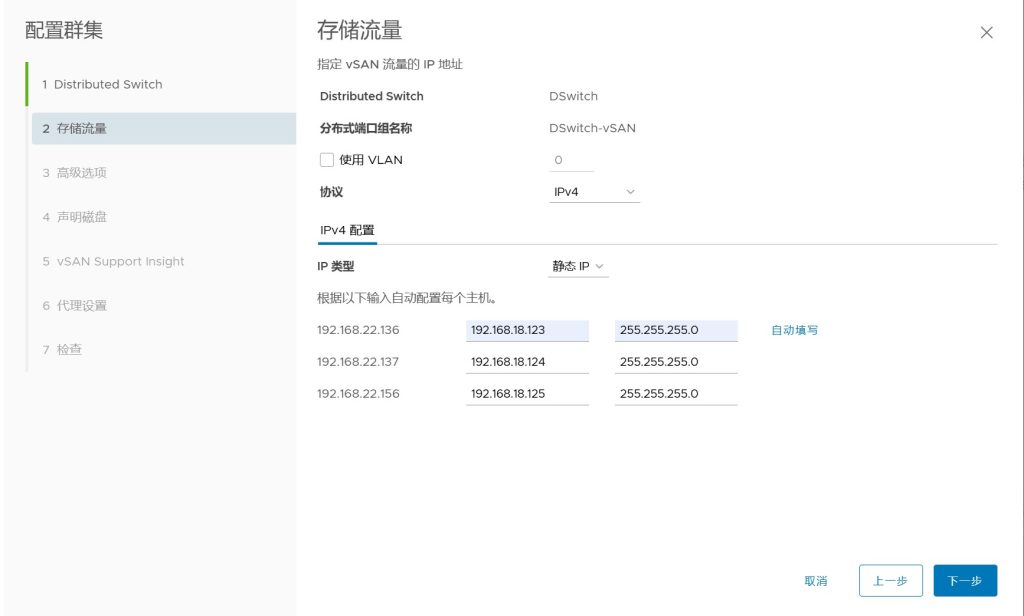 vSAN 集群存储配置
