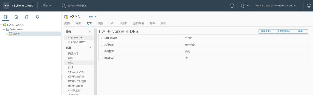 vSAN 集群存储配置