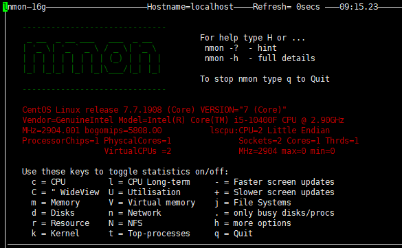 Linux 系统性能监控工具nmon